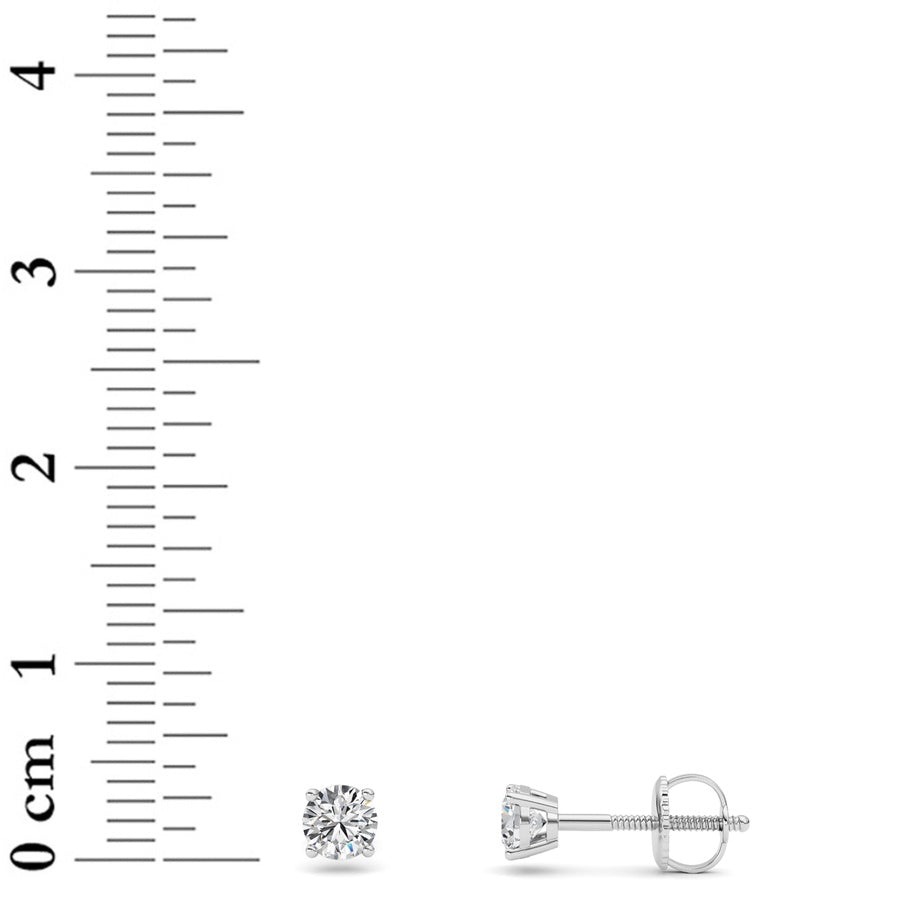 0.5Cttw Round Shaped Lab Grown Diamond (F/VS) StudEarrings in 14K Gold