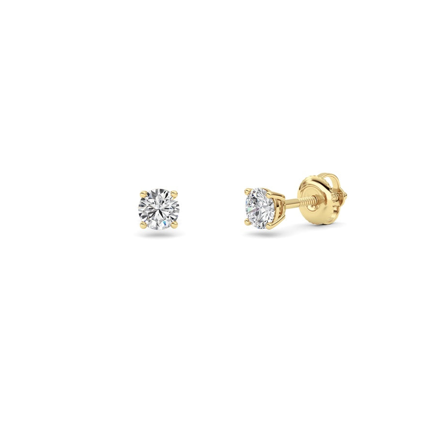 0.5Cttw Round Shaped Lab Grown Diamond (F/VS) StudEarrings in 14K Gold