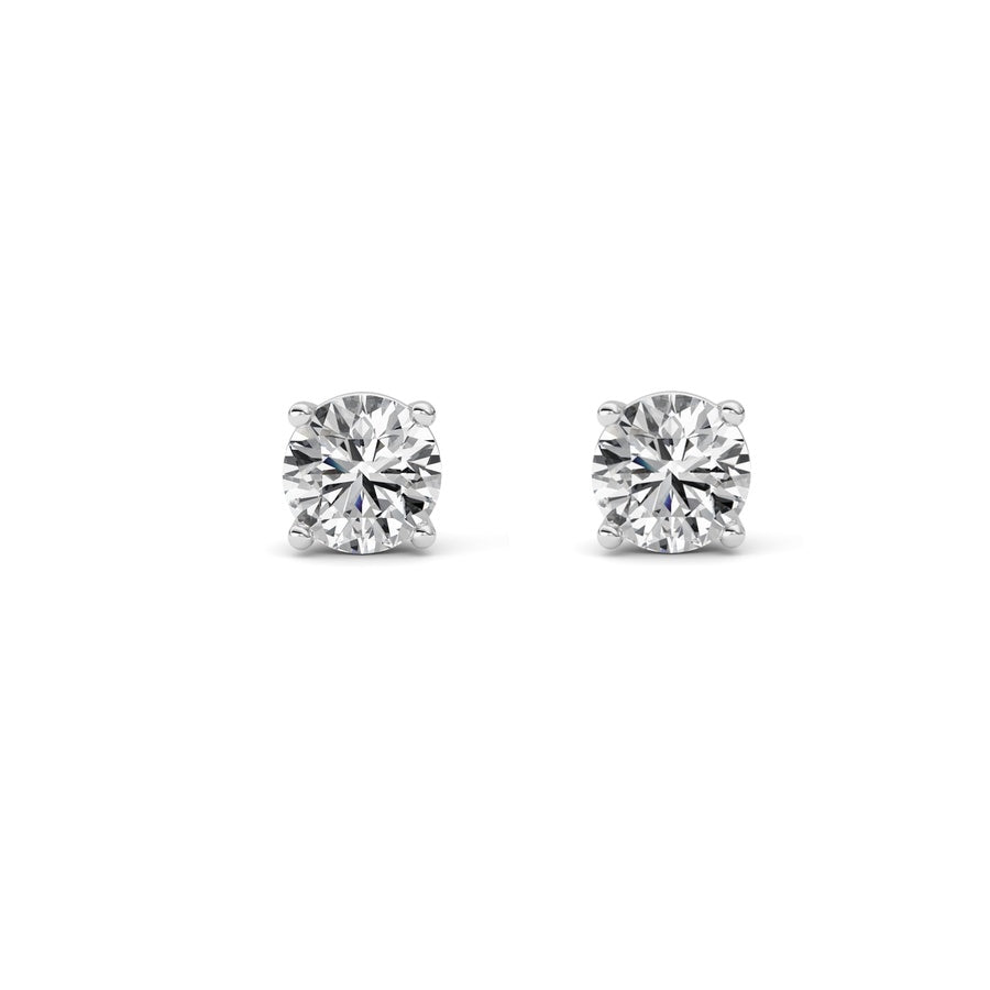 Round Shape Stud Earrings lab grown diamond
