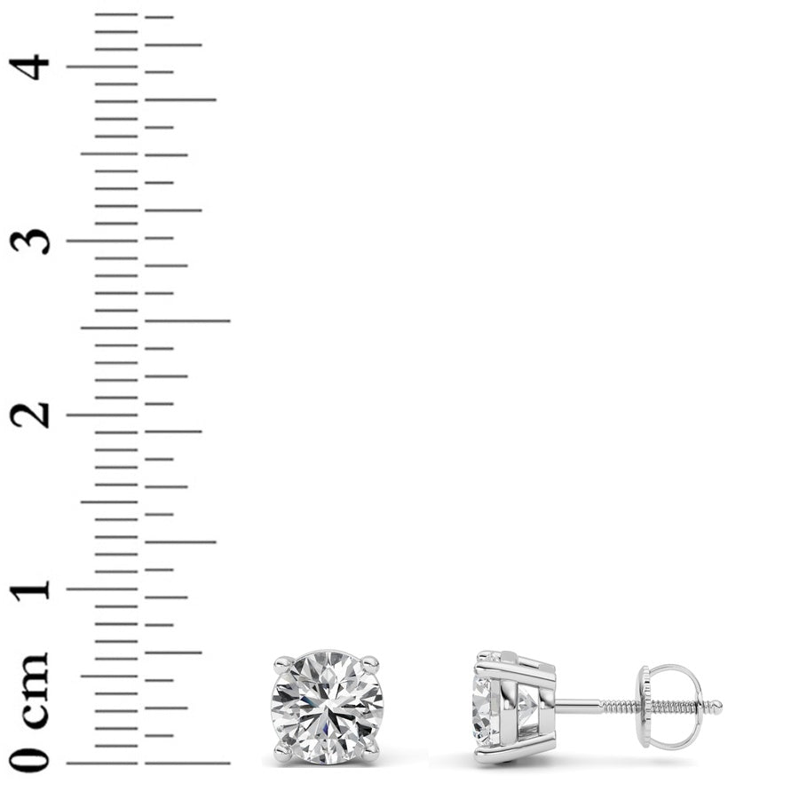 Round Shape Stud Earrings lab grown diamond