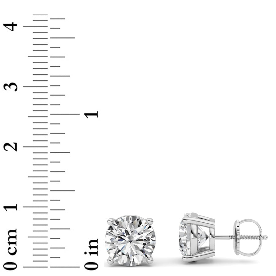 Round Shape Stud Earrings lab grown diamond