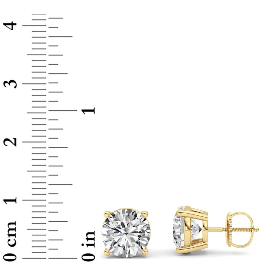 Round Shape Stud Earrings lab grown diamond