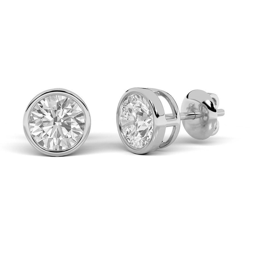 Round Shape Stud Earrings lab grown diamond