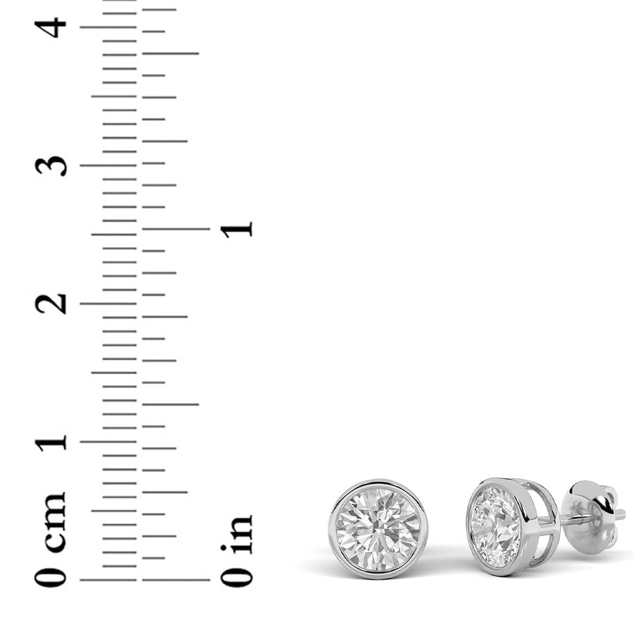 Round Shape Stud Earrings lab grown diamond