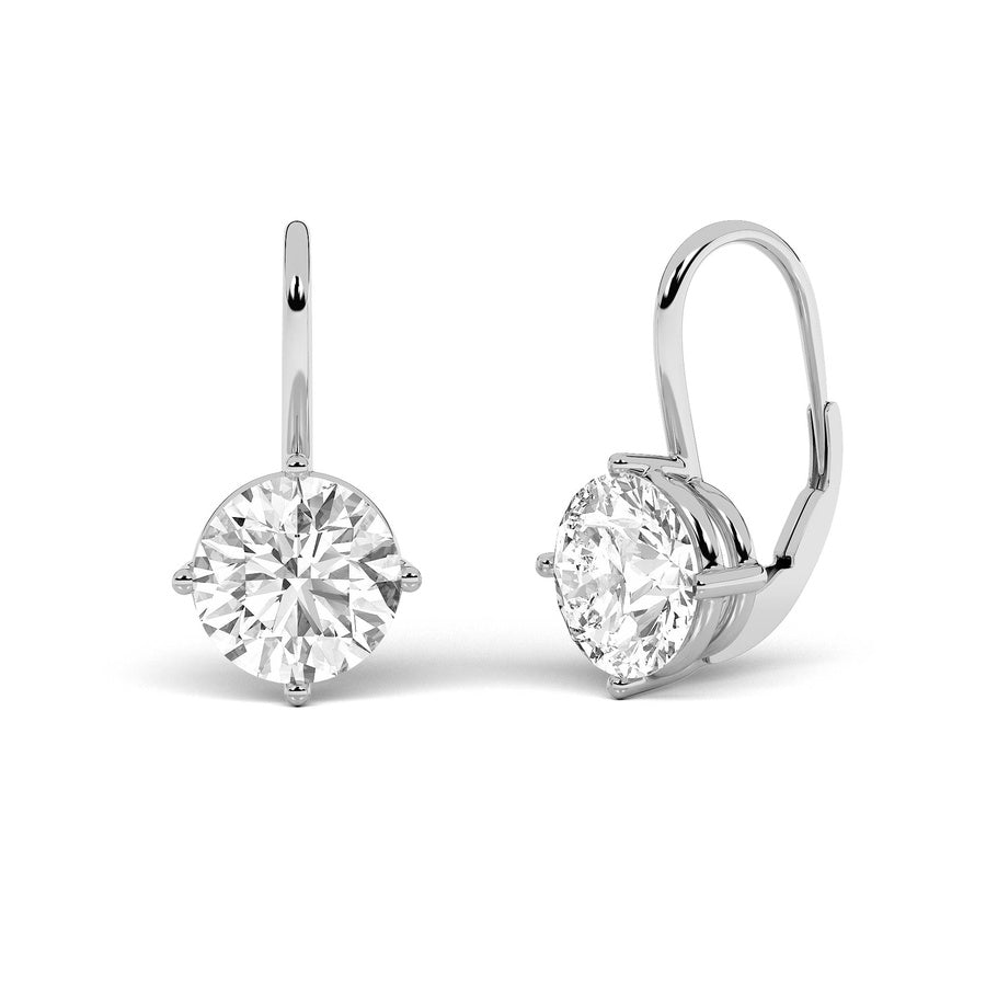 Round Shape Stud Earrings lab grown diamond