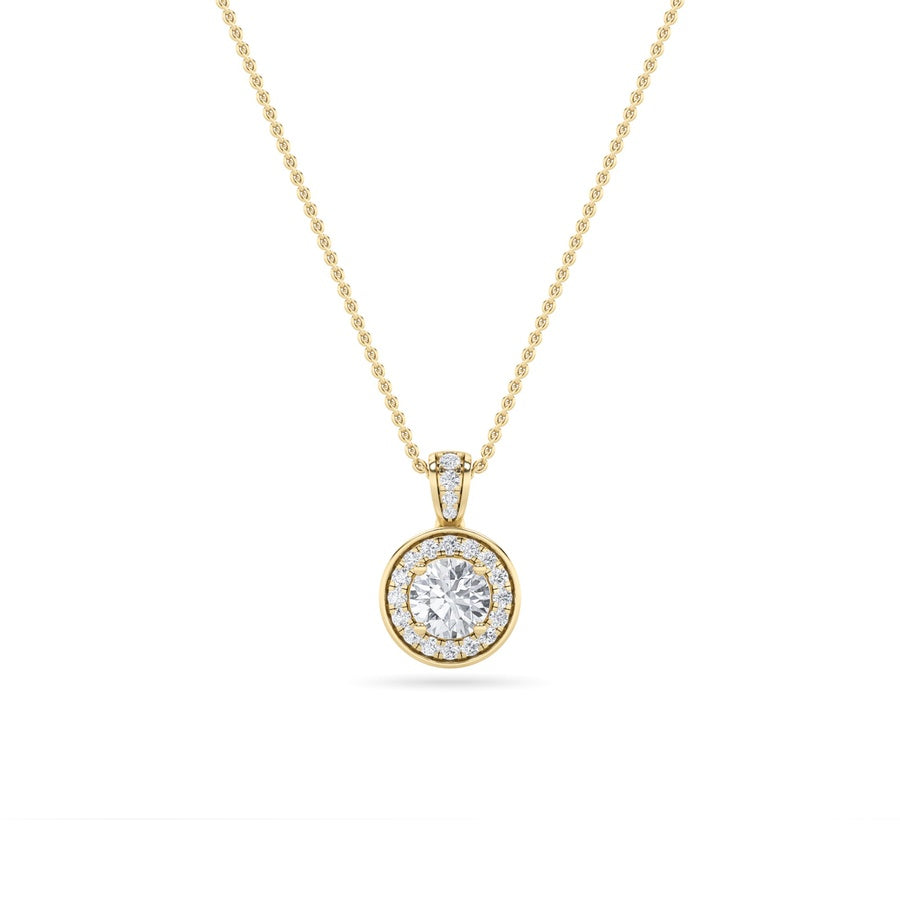 Oval Shape Halo Pendant lab grown diamond