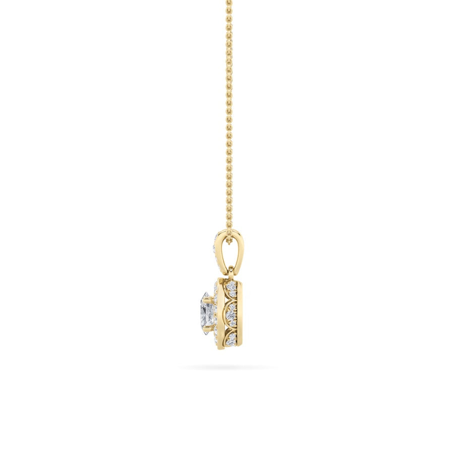 Oval Shape Halo Pendant lab grown diamond