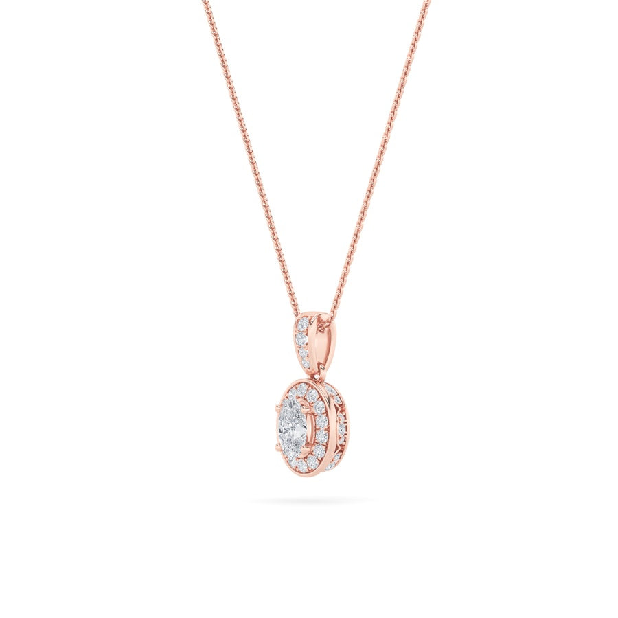 Oval Shape Halo Pendant lab grown diamond