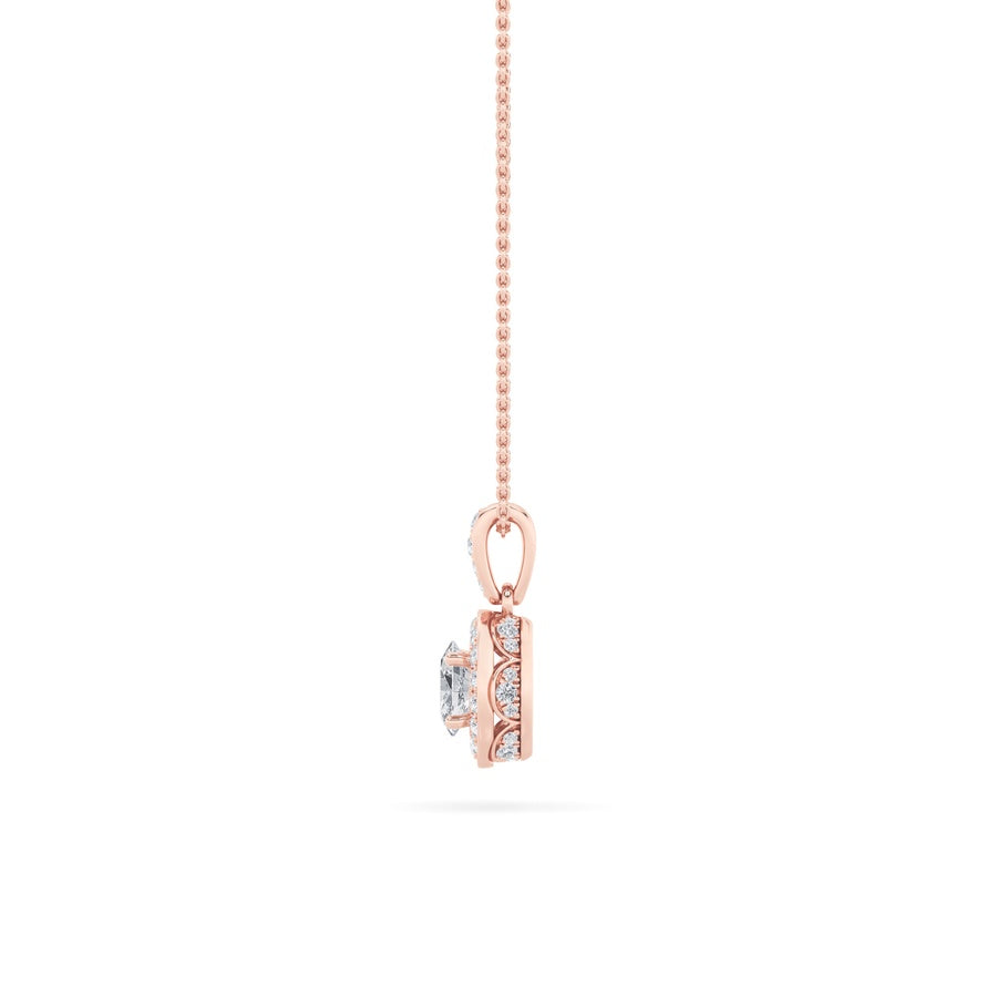 Oval Shape Halo Pendant lab grown diamond