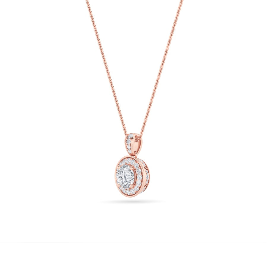 Round Shape Halo Pendant lab grown diamond