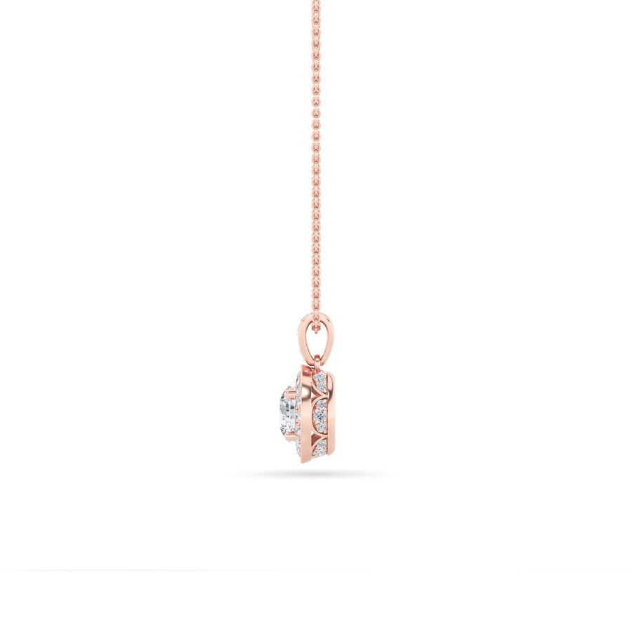 Round Shape Halo Pendant lab grown diamond