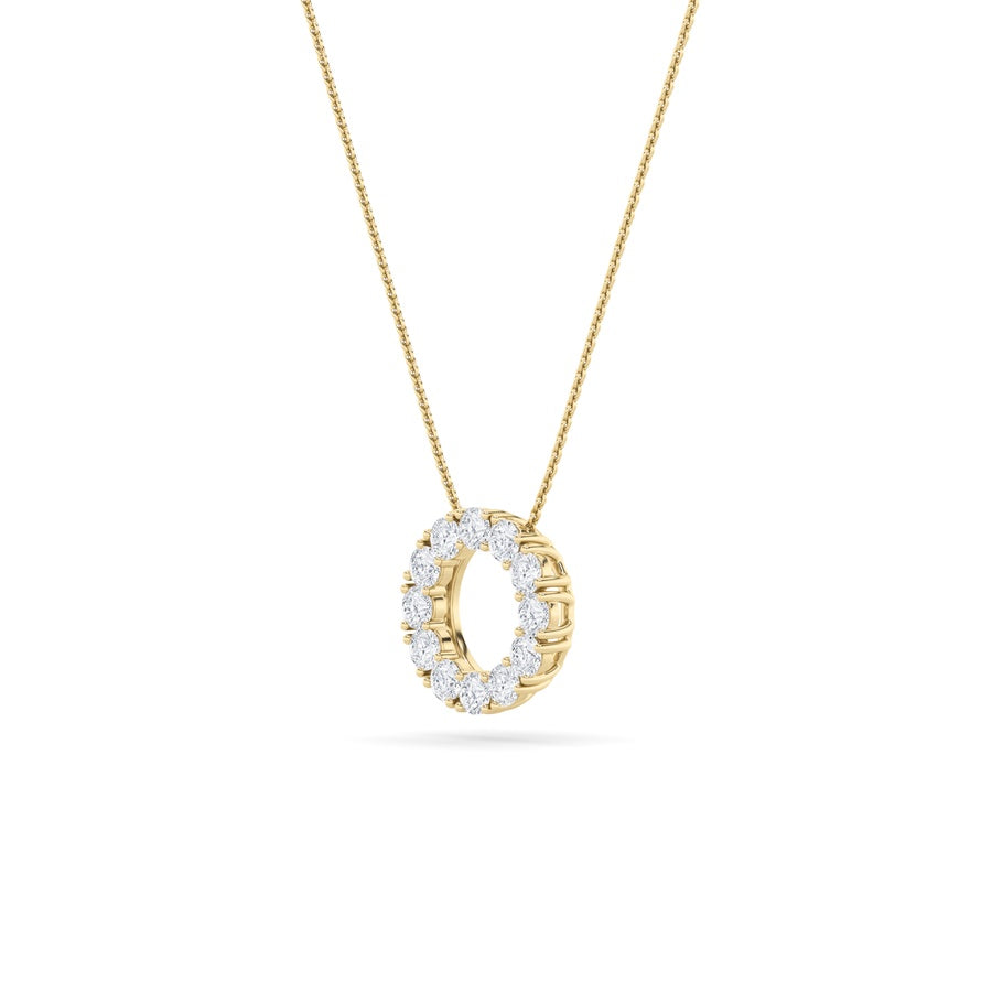 Round Shape Circle Pendant lab grown diamond