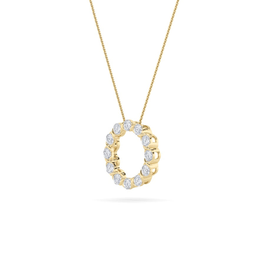 2Cttw Round Shaped Lab Grown Diamond (F/VS) CirclePendant in 14K Gold