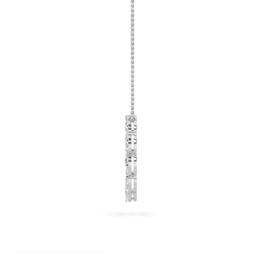Marquise Shape Circle Necklace lab grown diamond