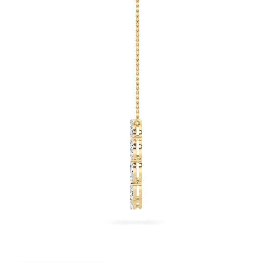 Marquise Shape Circle Necklace lab grown diamond