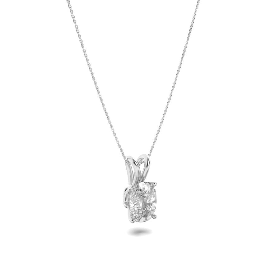 Cushion Shape Split Bale Solitaire Pendant lab grown diamond