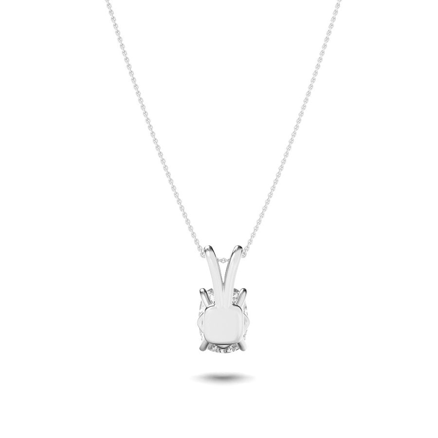 Cushion Shape Split Bale Solitaire Pendant lab grown diamond
