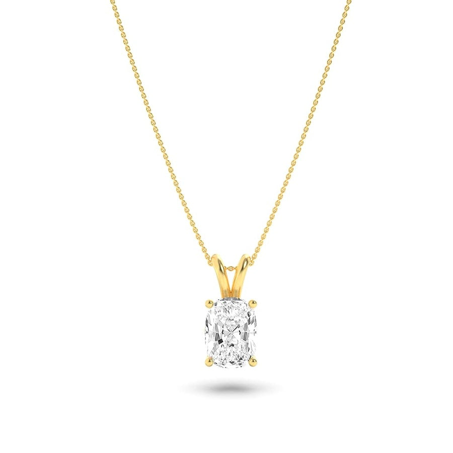 Cushion Shape Split Bale Solitaire Pendant lab grown diamond