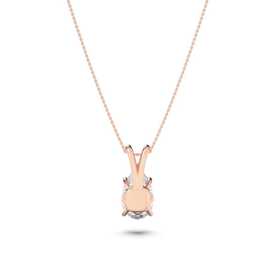 3Cttw Pear Shaped Lab Grown Diamond (F/VS) Split Bale Solitaire Pendant in 14K Gold