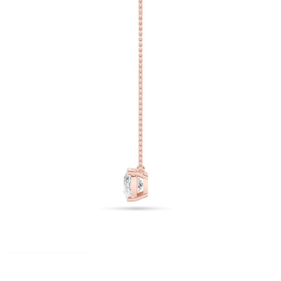 Cushion Shape East West Solitaire Necklace lab grown diamond