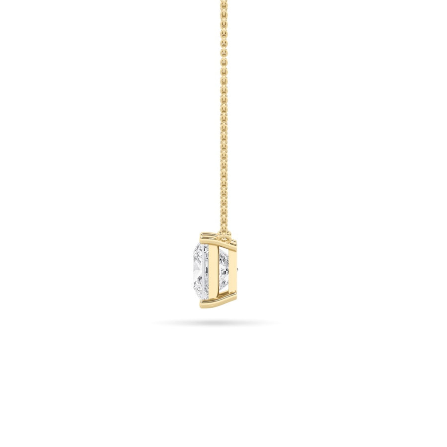 Princess Shape Solitaire Necklace lab grown diamond