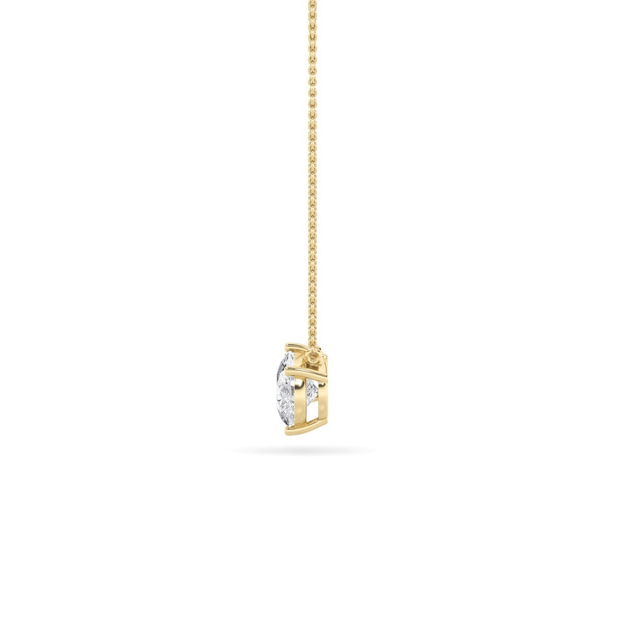 2Cttw Pear Shaped Lab Grown Diamond (F/VS) East West Solitaire Necklace in 14K Gold