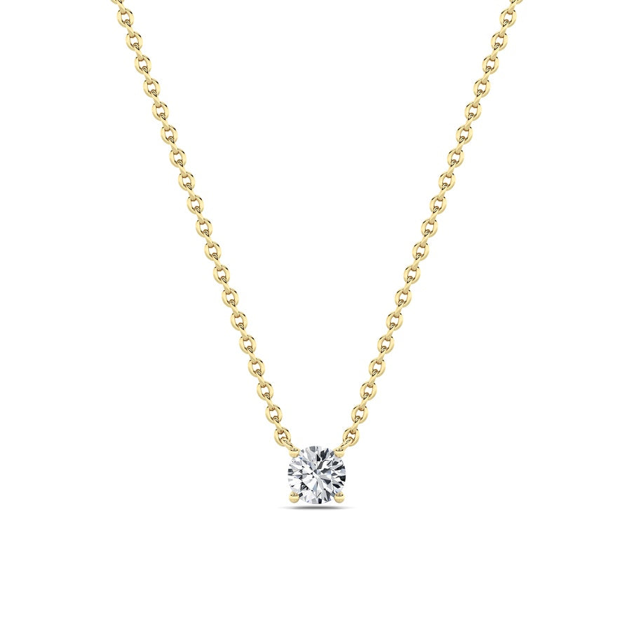 0.25Cttw Round Shaped Lab Grown Diamond (F/VS) Solitaire Necklace in 14K Gold