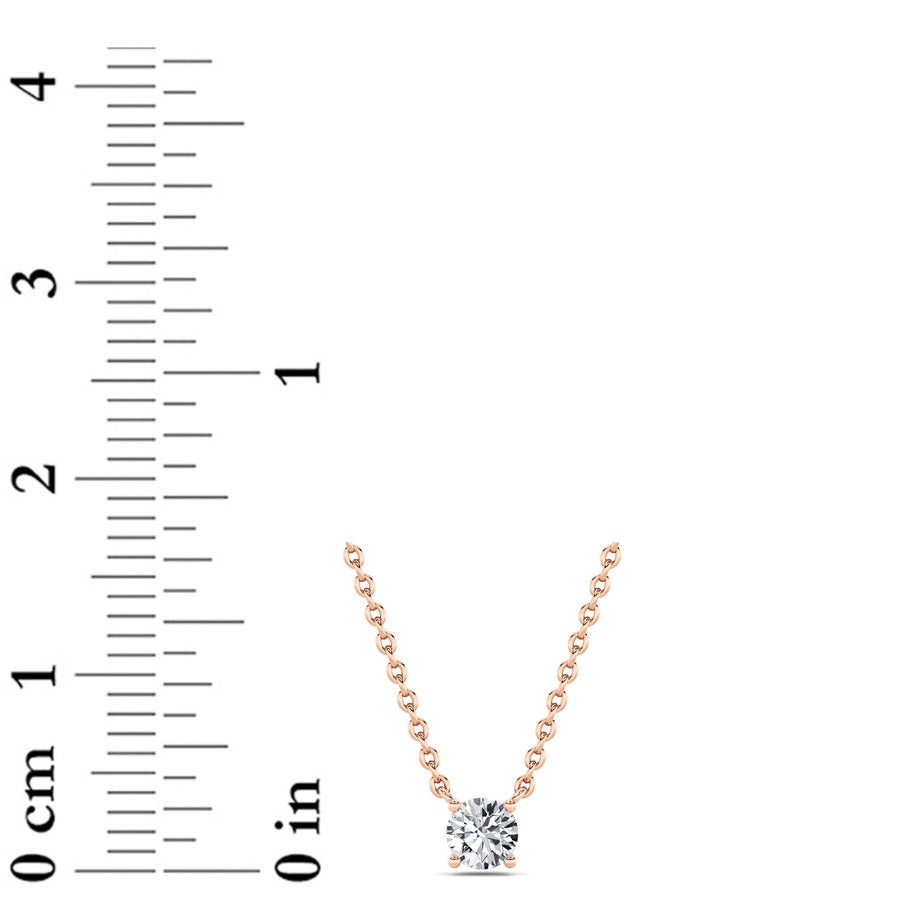 Round Shape Solitaire Necklace lab grown diamond
