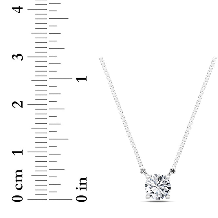 0.5Cttw Round Shaped Lab Grown Diamond (F/VS) Necklace in 14K Gold