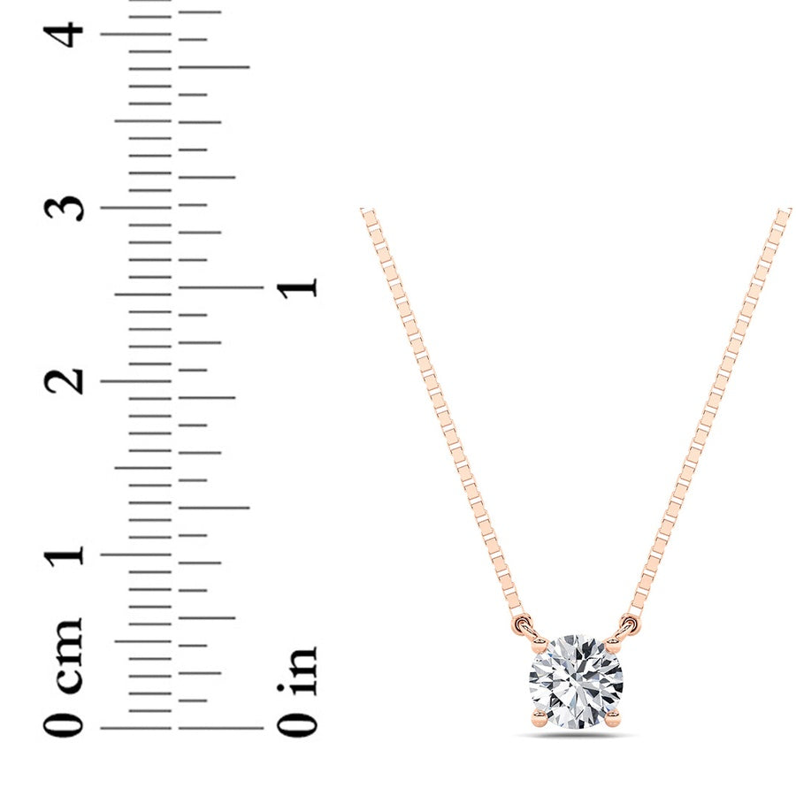 0.5Cttw Round Shaped Lab Grown Diamond (F/VS) Necklace in 14K Gold