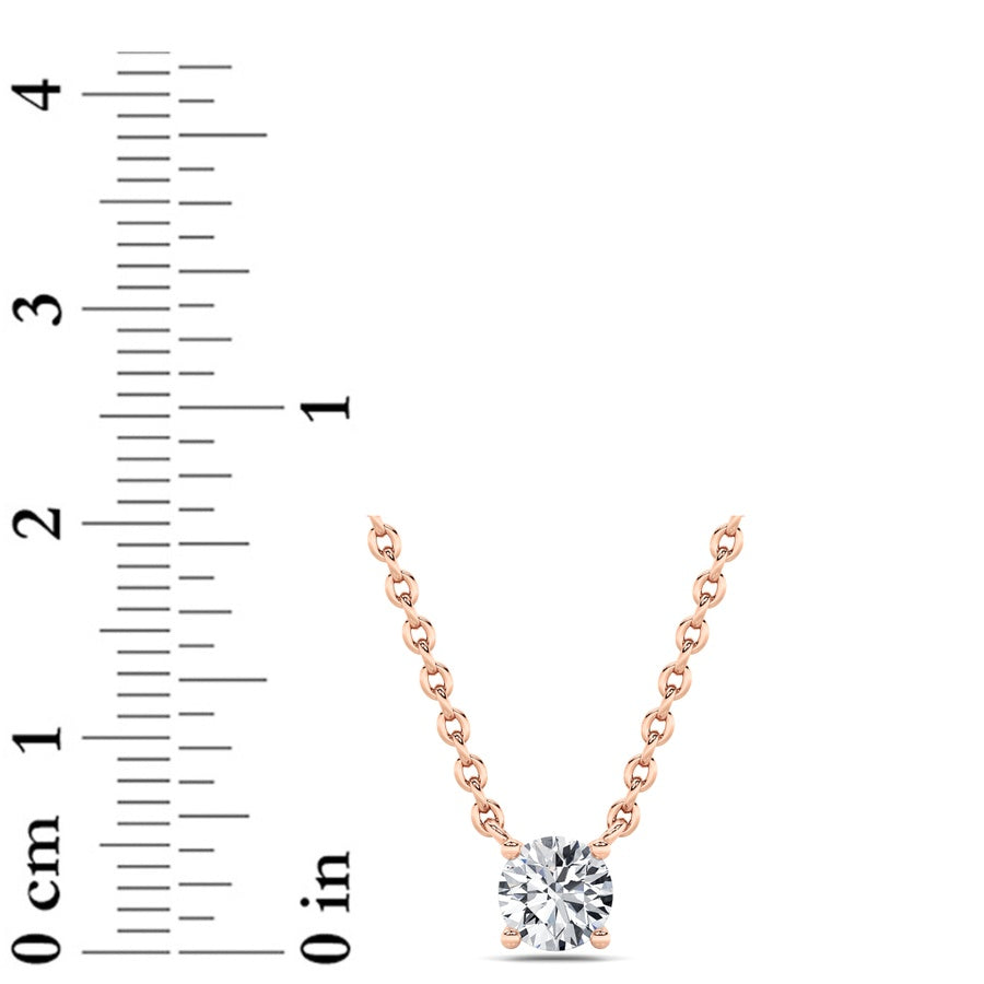 0.75Cttw Round Shaped Lab Grown Diamond (F/VS) Solitaire Necklace in 14K Gold