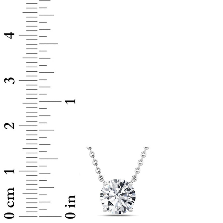 Round Shape Solitaire Necklace lab grown diamond