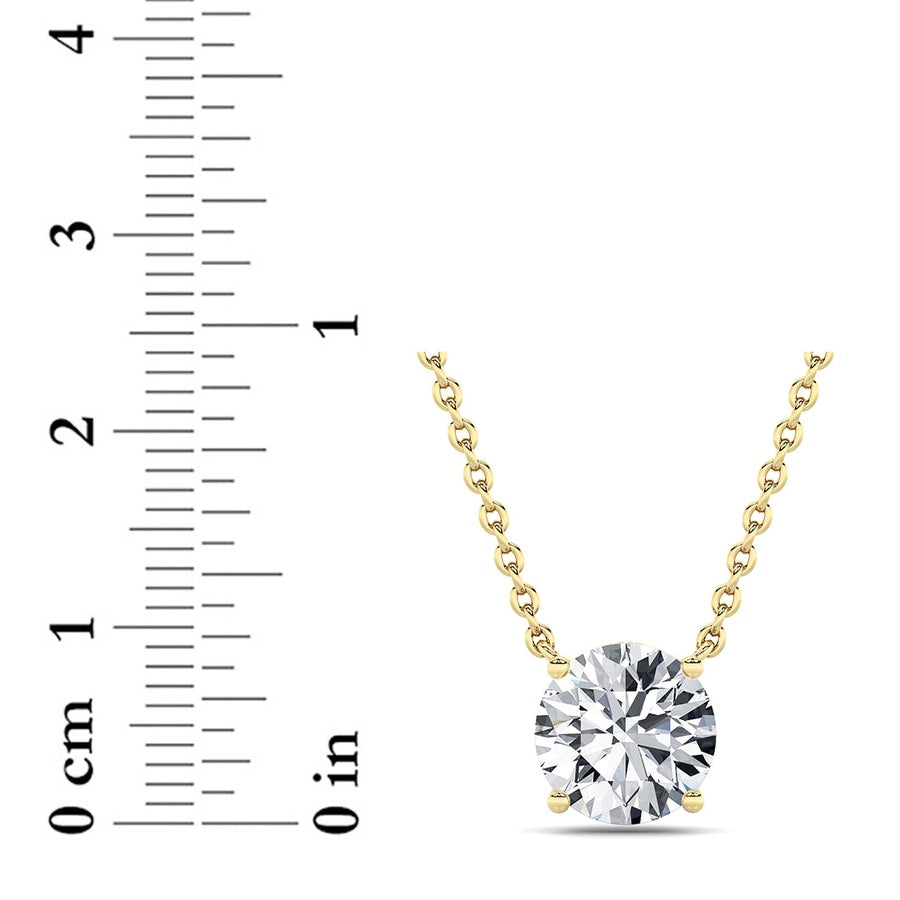 Round Shape Solitaire Necklace lab grown diamond