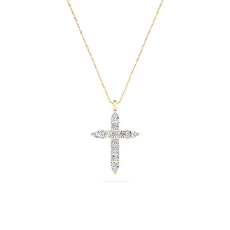 Pear Shape Cross Pendant lab grown diamond