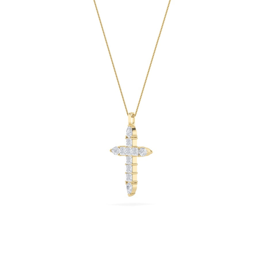 Pear Shape Cross Pendant lab grown diamond