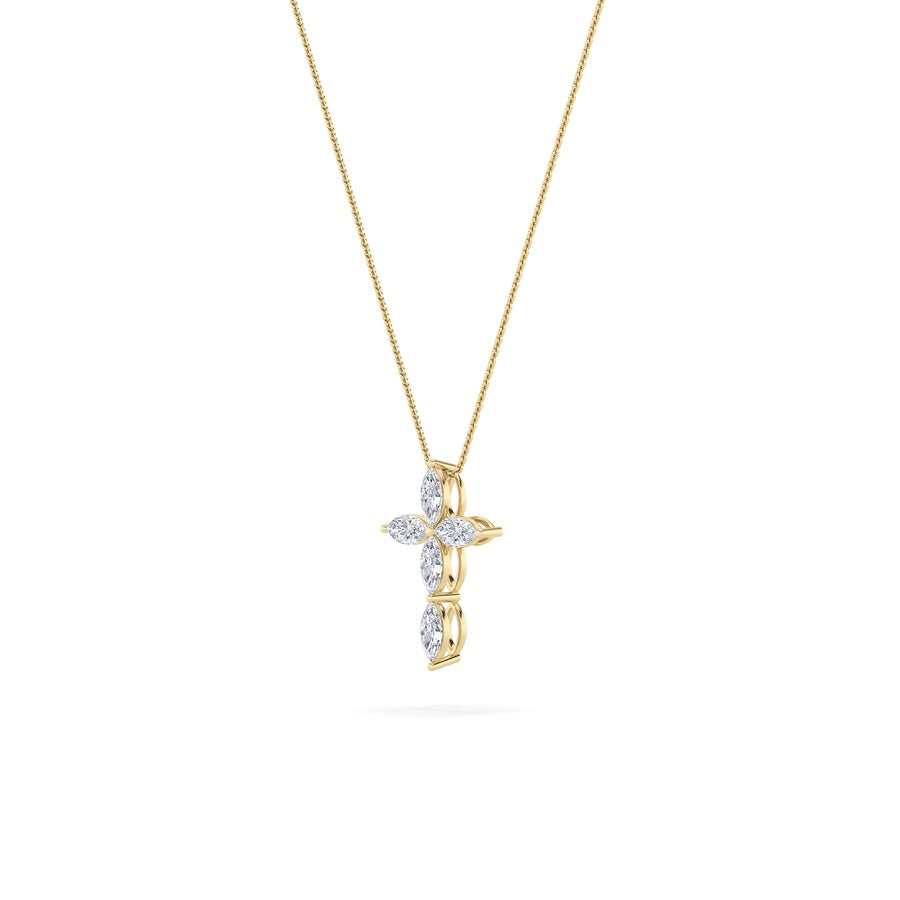 Marquise Shape Cross Pendant lab grown diamond