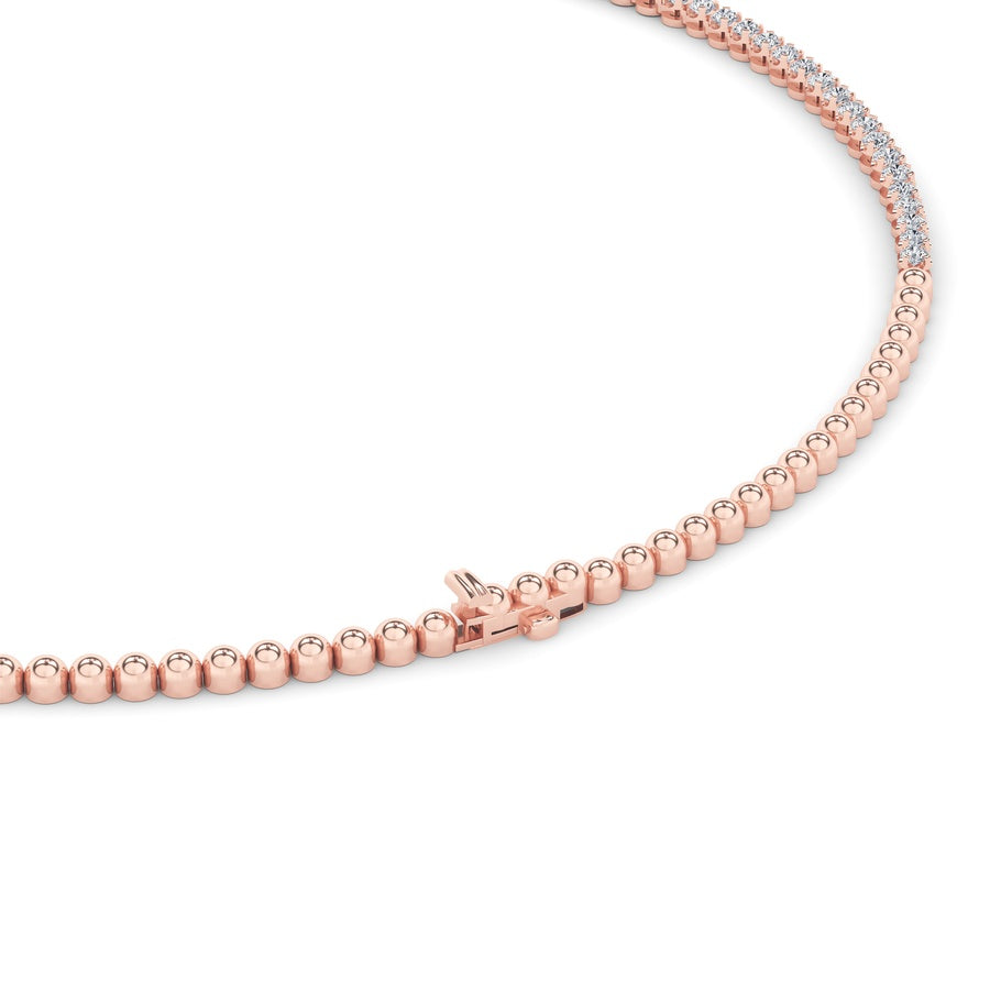 10Cttw Round Shaped Lab Grown Diamond (F/VS) Graduating Half  Riviera Necklace in 14K Gold