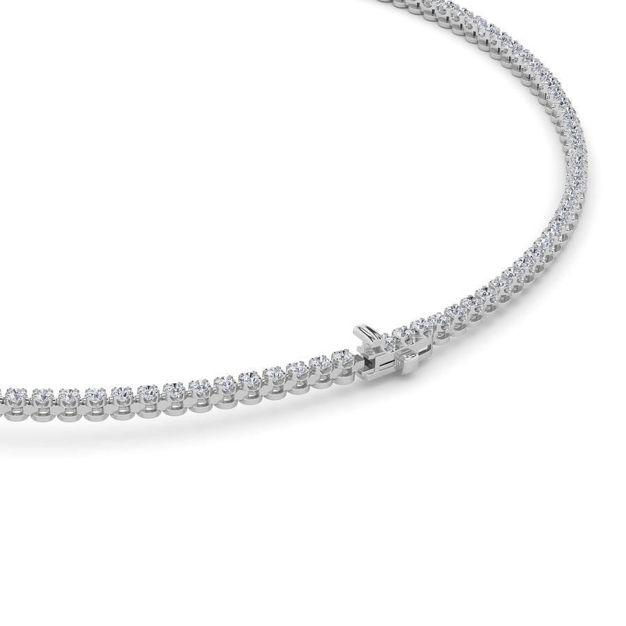 7Cttw Round Shaped Lab Grown Diamond (F/VS) Graduating Half Riviera Necklace in 14K Gold