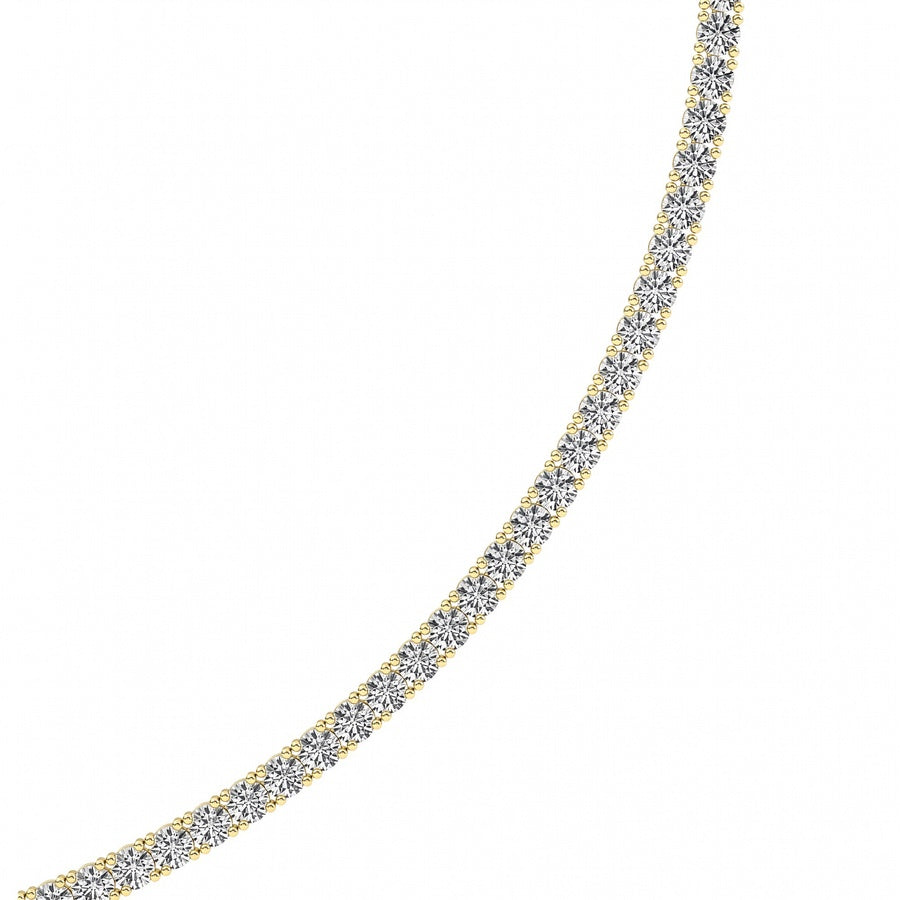 10Cttw Round Shaped Lab Grown Diamond (F/VS) Tennis Necklace in 14K White Gold