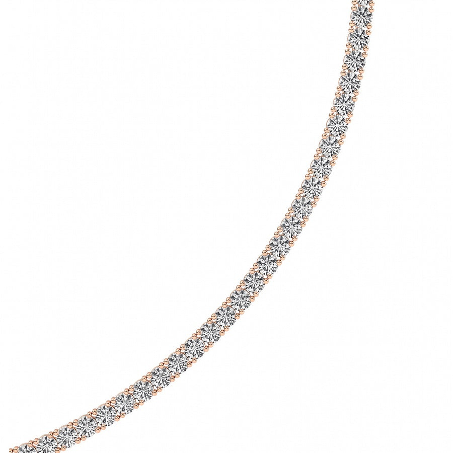10Cttw Round Shaped Lab Grown Diamond (F/VS) Tennis Necklace in 14K White Gold