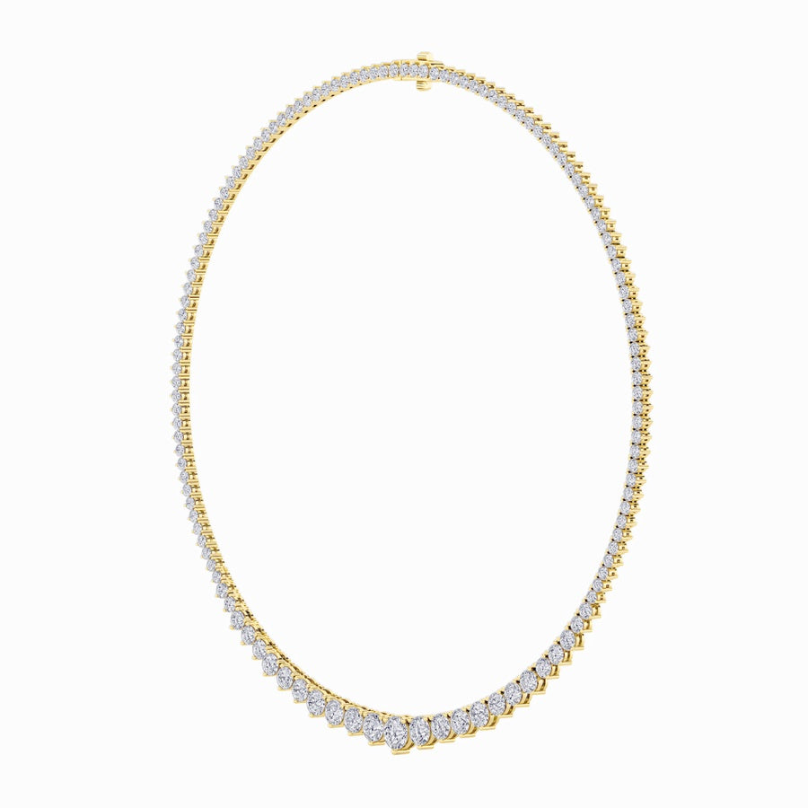Round Shape Three Prong Graduating Necklace lab grown diamond