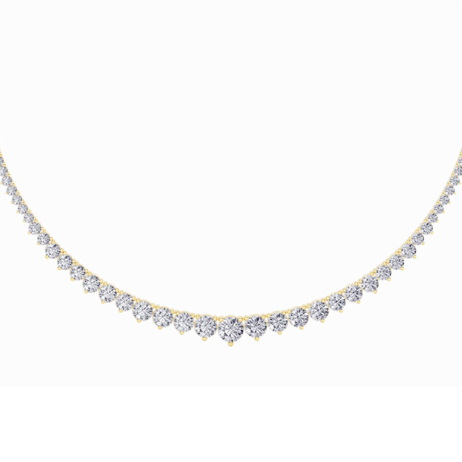Round Shape Three Prong Graduating Necklace lab grown diamond
