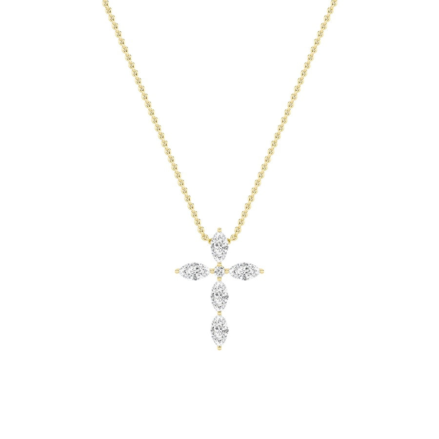 Marquise Shape Cross Pendant lab grown diamond