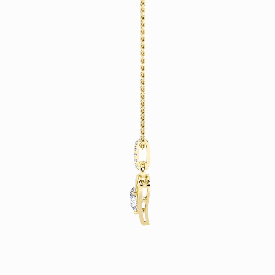 1.5Cttw Round Shaped Lab Grown Diamond (F/VS) Heart Shaped Pendant in 14K Gold