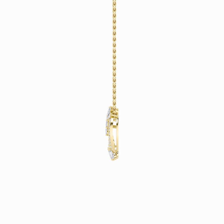 2.5Cttw Marquise Shaped Lab Grown Diamond (F/VS) Heart Shaped Pendant in 14K Gold