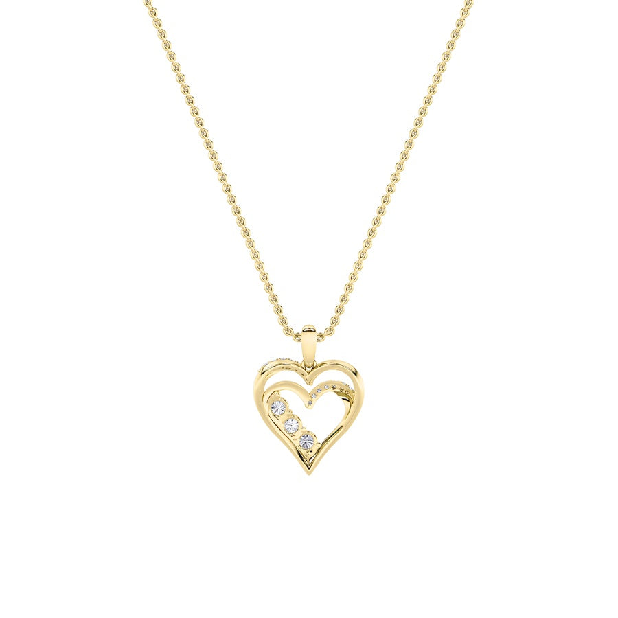 1Cttw Round Shaped Lab Grown Diamond (F/VS) HeartShaped Pendant in 14K Gold