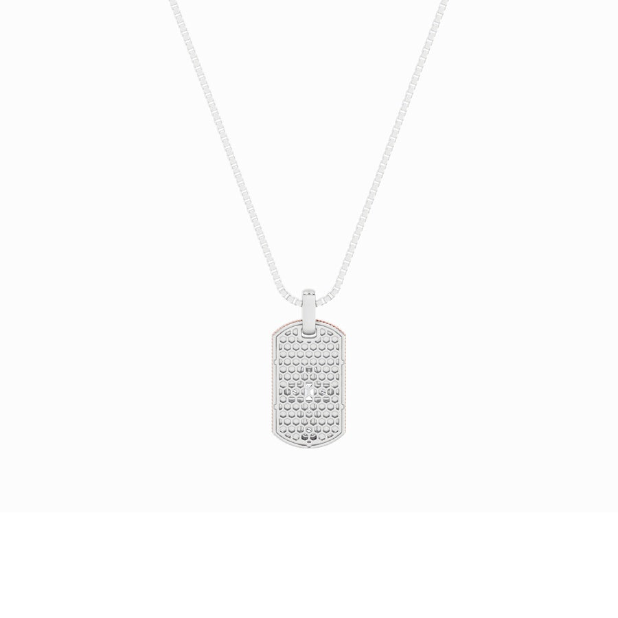1Cttw Emerald Shaped Lab Grown Diamond (F/VS) DogTag Pendant in 14K Gold