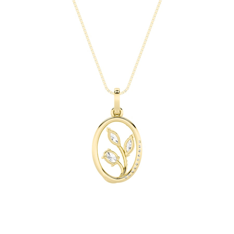 Oval Shape Pendant lab grown diamond