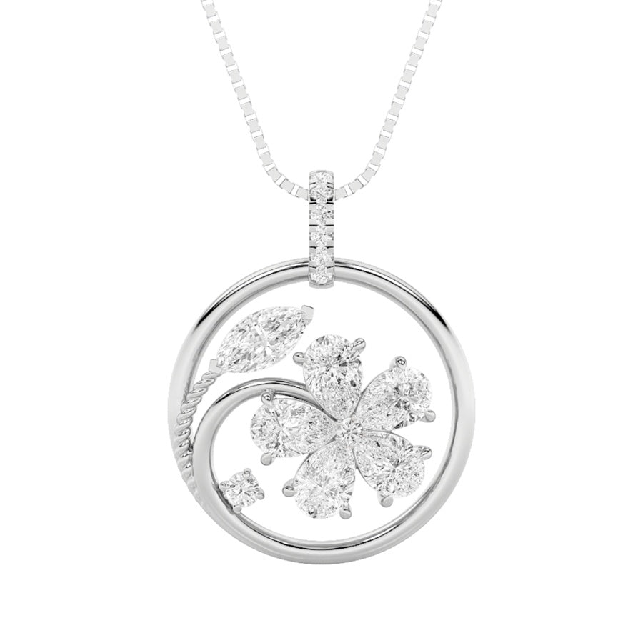 2Cttw Marquise Shaped Lab Grown Diamond (F/VS) Pendant in 14K Gold