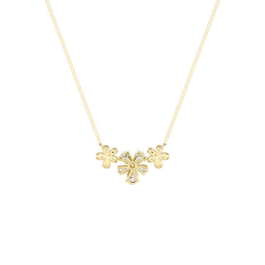 Pear Shape Fancy Flower Necklace lab grown diamond